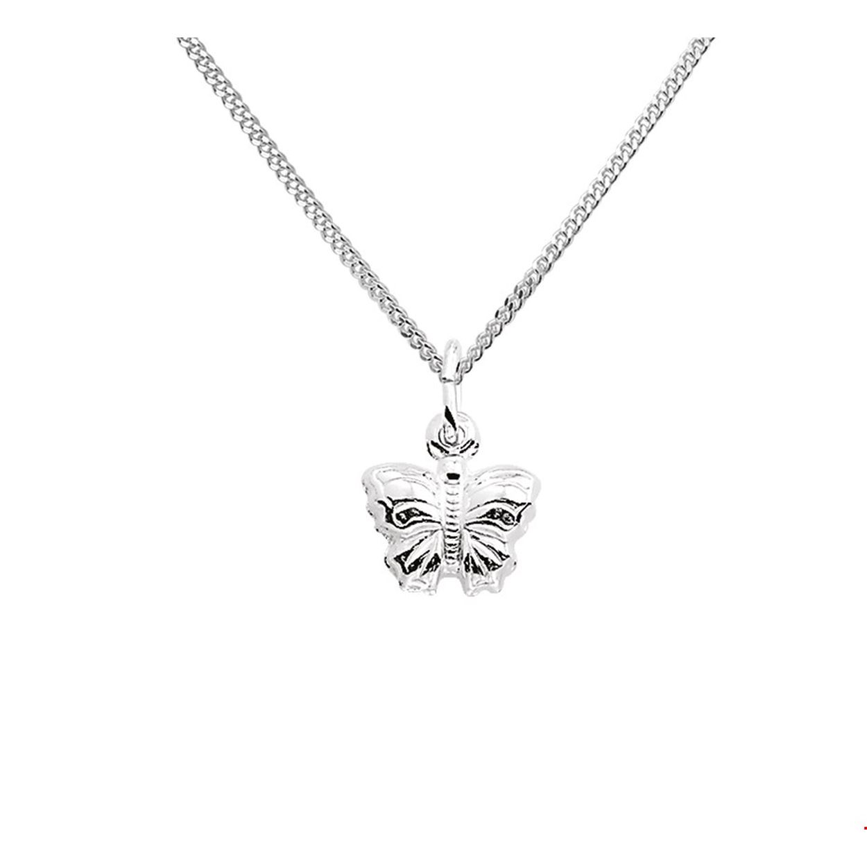Beschrijving: Zilveren collier met een vlinder. De lengte van het collier bedraagt 36cm met 4cm extensie en de schakelbreedte bedraagt 1.4mm. 
Verpakt per: 1
Doelgroep: kinderen
Breedte: 1.4 mm
Kortste lengte: 36 mm
Langste lengte: 40 mm