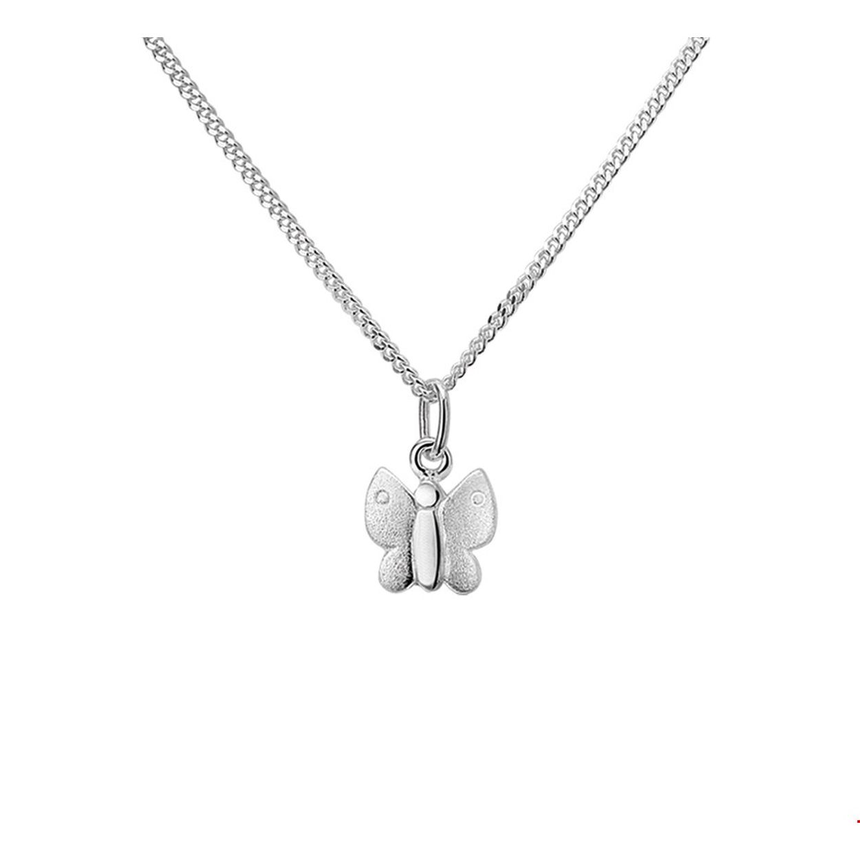 Beschrijving: Zilveren collier met een vlinder. De lengte van het collier bedraagt 36cm met 4cm extensie en de schakelbreedte bedraagt 1.4mm. 
Verpakt per: 1
Doelgroep: kinderen
Breedte: 1.4 mm
Kortste lengte: 36 mm
Langste lengte: 40 mm