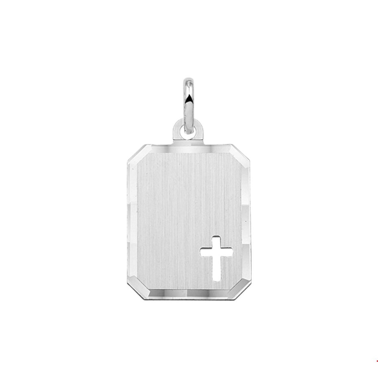 Beschrijving: Strak zilveren poli-mat gediamanteerde graveerhanger van 18x14mm uitgevoerd met een gestanst kruis en stevig hangoog. Tip: Combineer deze graveerhanger met een collier uit onze collectie en de hanger kan gelijk om!
Doelgroep: unisex
Breedte: 14 mm
Hoogte: 18 mm