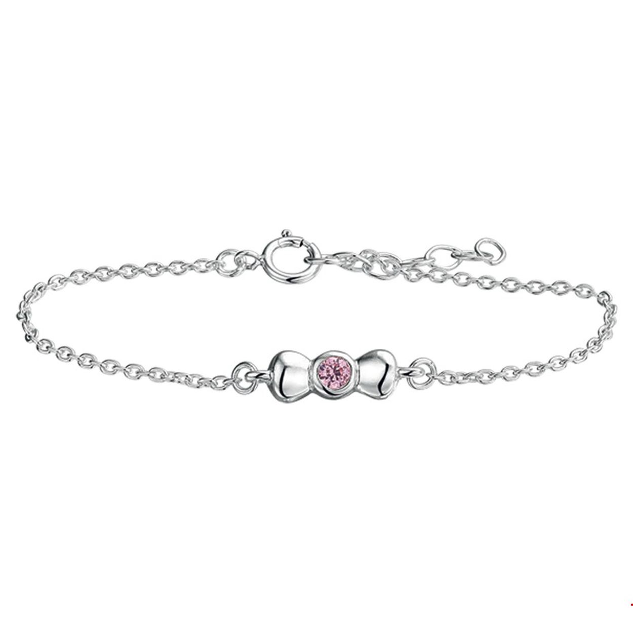 Beschrijving: Zilveren armband met een strik en zirkonia. De lengte bedraagt 13cm met 2cm extensie en de schakelbreedte is 1.5mm.
Doelgroep: kinderen
Breedte: 5 mm
Kortste lengte: 13 mm
Langste lengte: 15 mm