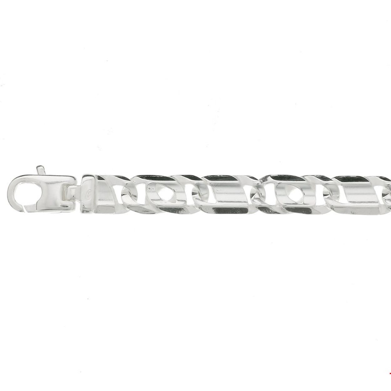 Zilveren armband met Arendsoog schakel. 
Breedte: 7 mm
Langste lengte: 20 cm
