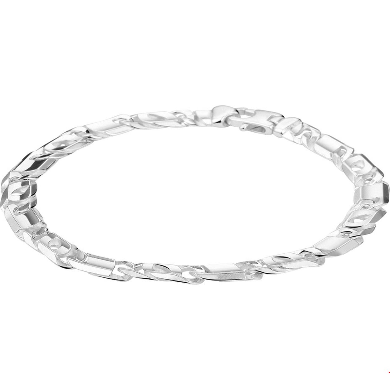 Zilveren armband met arendsoog schakel. 
Doelgroep: unisex
Breedte: 7 mm
Langste lengte: 21 cm
