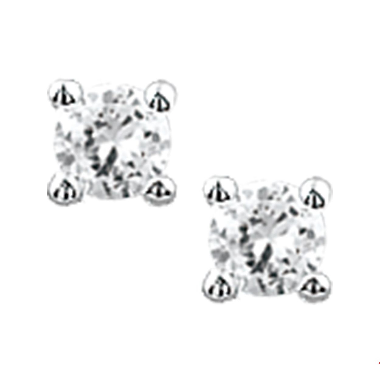 Zilveren oorknoppen met zirkonia.

Gender: dames
Zetting: solitaire (chatonzetting)