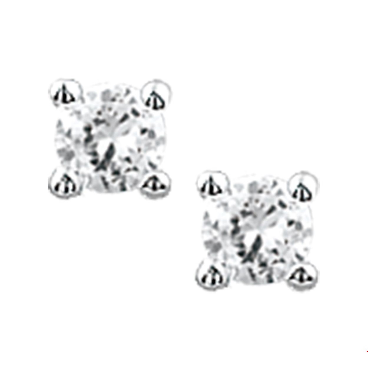 Zilveren oorknoppen met zirkonia.

Gender: dames
Zetting: solitaire (chatonzetting)