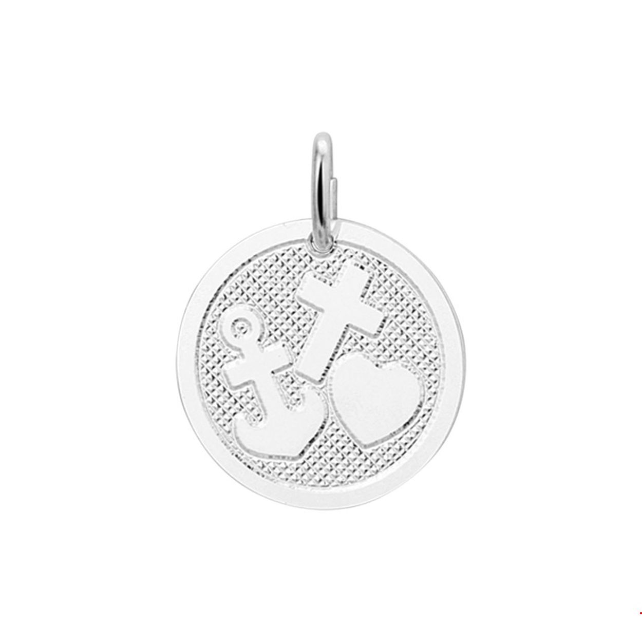 Beschrijving: Zilveren poli/mat hanger uitgevoerd met een poli geloof hoop en liefde teken. De hanger heeft een diameter van 16mm. Tip: Combineer dit collier met een bijpassend collier uit onze collectie.
Uniekenummer serie: 37772
Doelgroep: dames
Breedte: 16 mm