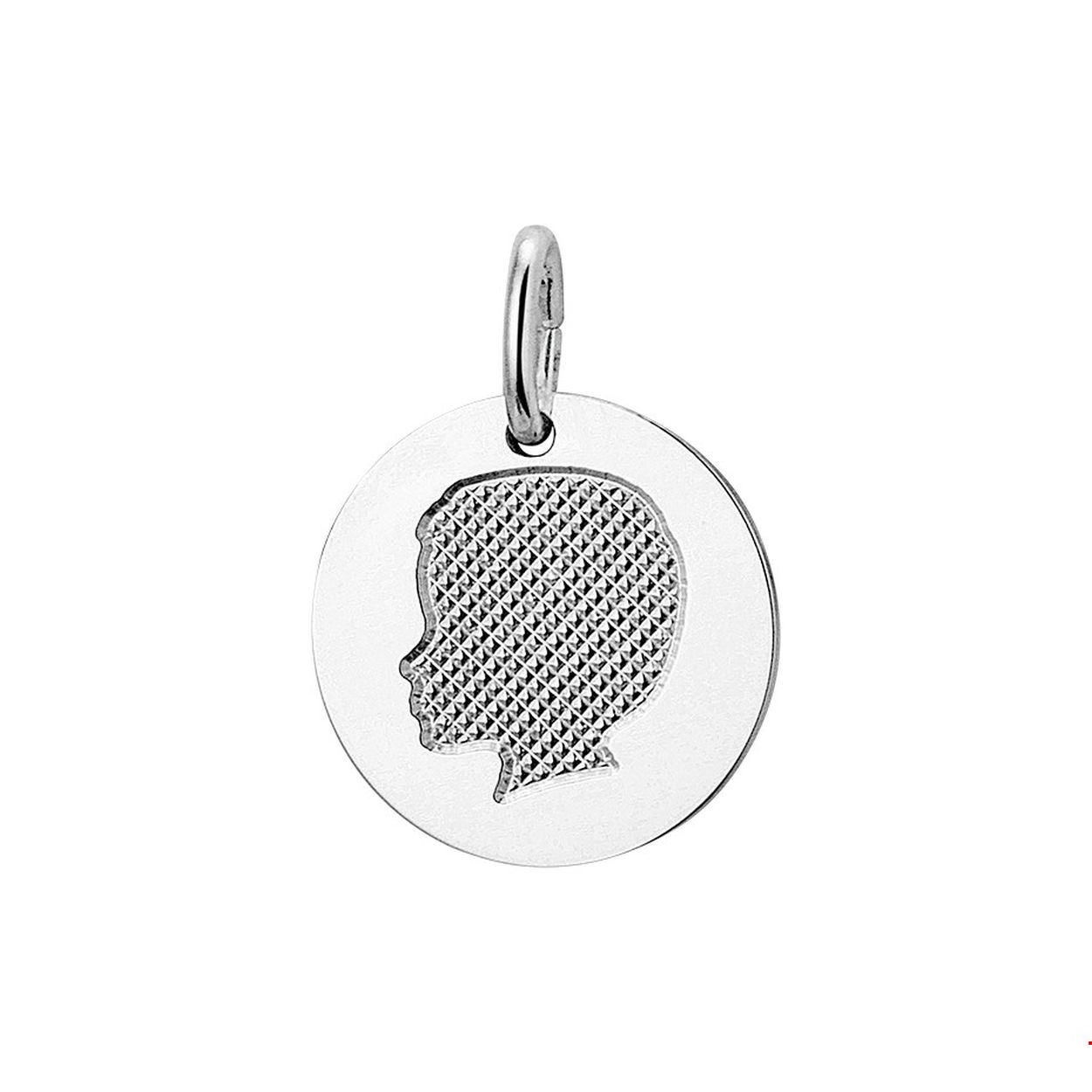 Zilveren ronde hanger met een jongens hoofd met een diameter van 14mm poli mat uitgevoerd en met een stevig hangoog.
Doelgroep: dames