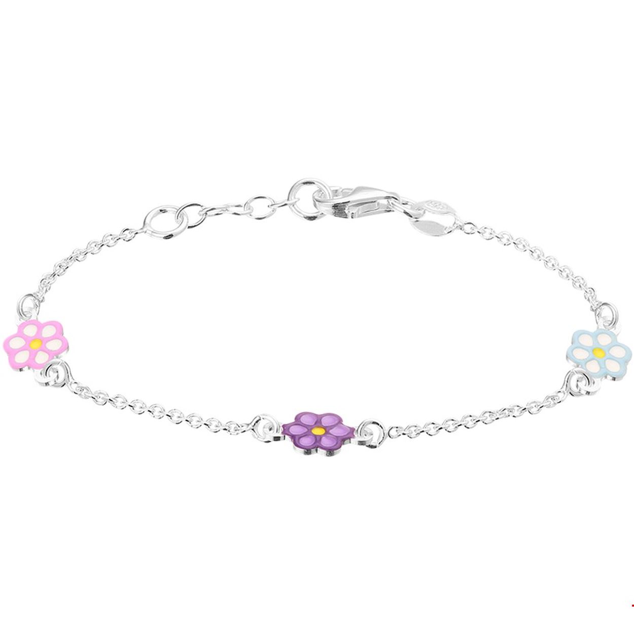 Beschrijving: Zilveren 1.5mm anker kinderarmband met een lengte van 13cm en een extensie van 2cm. De armband is is uitgevoerd met fleurige bloemen in verschillende kleuren en karabijn sluiting. De armband is te combineren met bijpassende sieraden uit onze collectie. Tip: Wil jij de kleine dame zien stralen? Dan is dit misschien wel het kado voor die stralende blik!
Doelgroep: meisjes
Breedte: 1.5 mm
Kortste lengte: 13 mm
Langste lengte: 15 mm