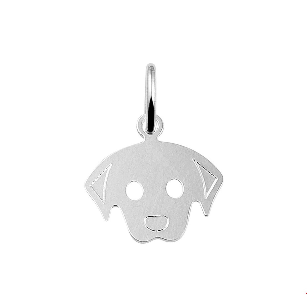 Beschrijving: Schattige zilveren hanger in de vorm van een hond met afmetingen van 13x13mm uitgevoerd met een stevig hangoog. De hanger is te combineren met een bijpassend collier uit onze collectie. 
Doelgroep: kinderen
Breedte: 13 mm
Hoogte: 13 mm