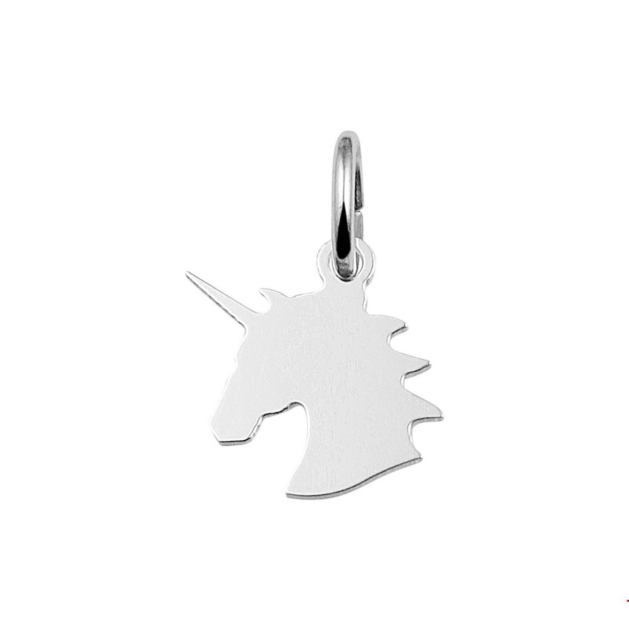 Beschrijving: Schattige zilveren hanger in de vorm van een eenhoorn met afmetingen van 12x12mm uitgevoerd met een stevig hangoog. De hanger is te combineren met een bijpassend collier uit onze collectie. 
Doelgroep: kinderen
Breedte: 12 mm
Hoogte: 12 mm