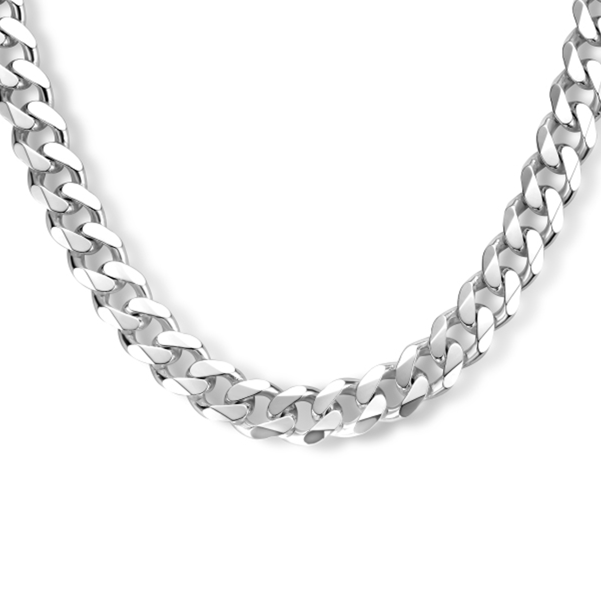 925 Zilveren collier met een gourmette schakel van 10.8mm. Uitgevoerd met een karabijn sluiting.