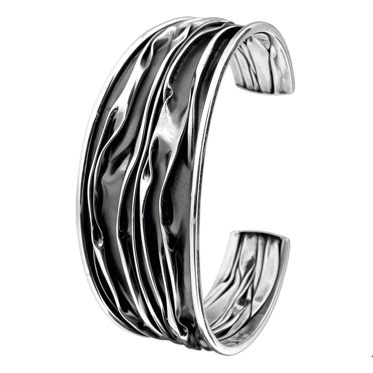 Geoxideerd zilveren spangarmband.