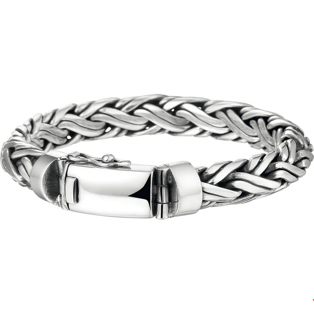 Beschrijving: Geoxideerd zilveren armband. 
Uniekenummer serie: 31687
Verpakt per: 1
Doelgroep: heren
Breedte: 10 mm
Langste lengte: 22 mm