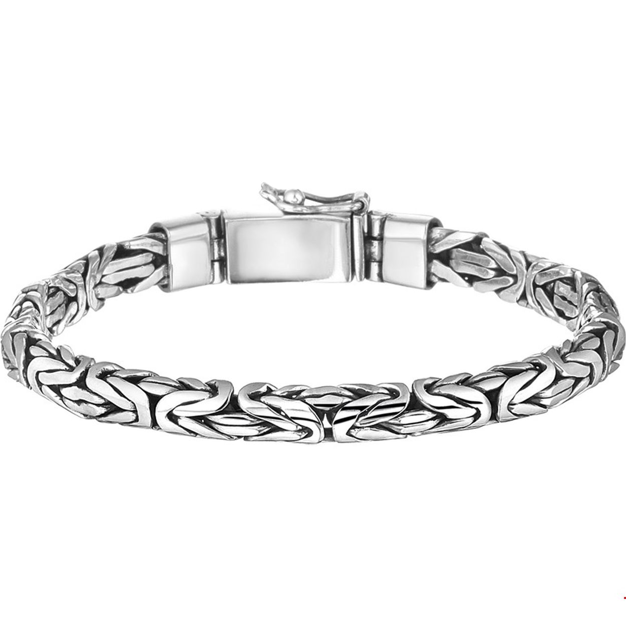 Geoxideerde zilveren armband
Breedte: 6 mm
Langste lengte: 21 mm