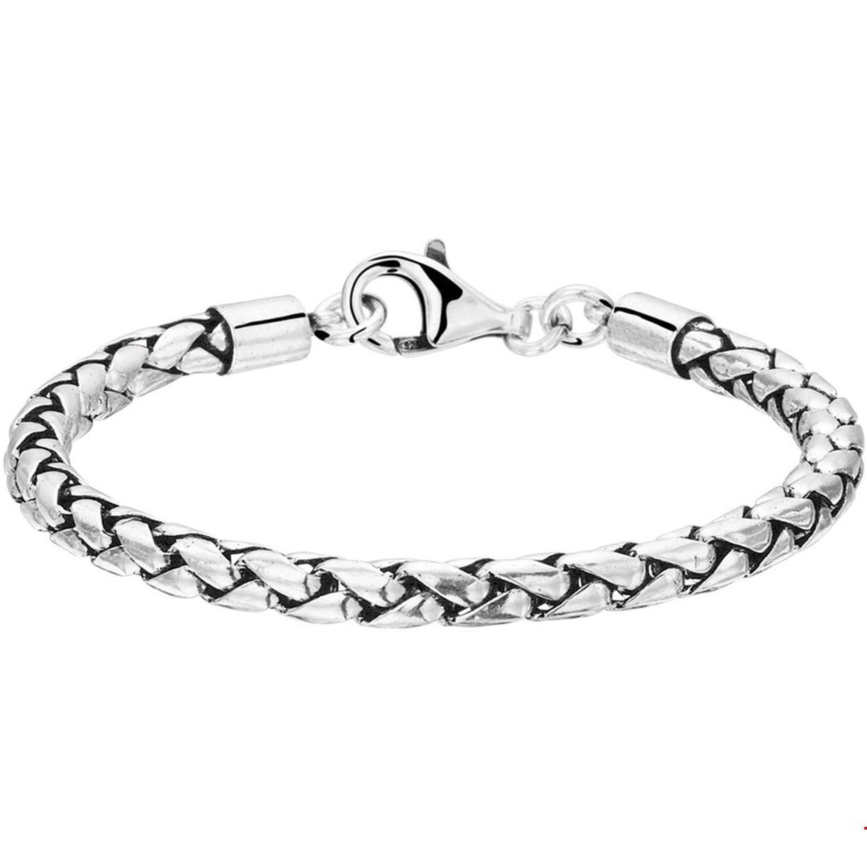 Geoxideerd zilveren schakelarmband.