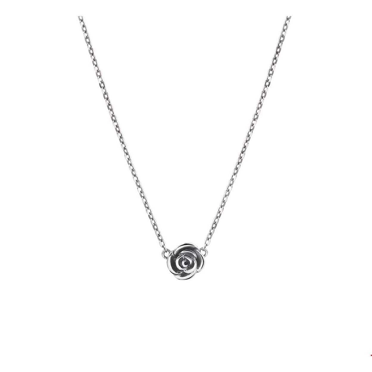Zilveren collier choker Roosje oxi. 41-45cm