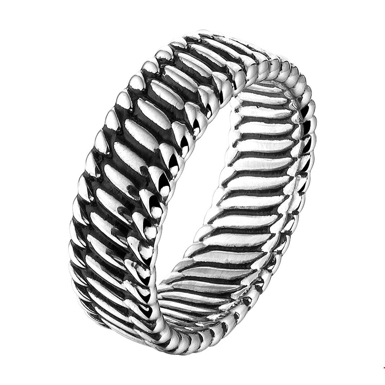 Beschrijving: Stijlvolle geoxideerd zilveren ring met een breedte van 8mm. Minimalistisch design met een exclusieve uitstraling.