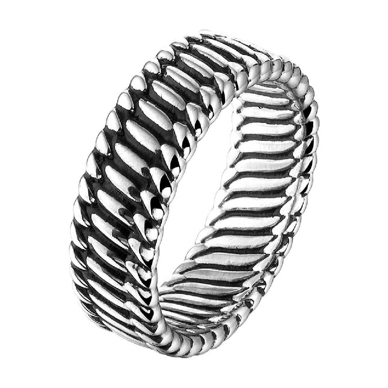Beschrijving: Stijlvolle geoxideerd zilveren ring met een breedte van 8mm. Minimalistisch design met een exclusieve uitstraling.