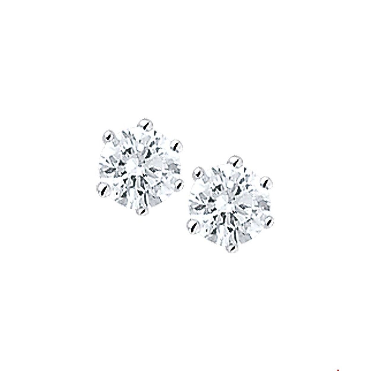 Gerhodineerd zilveren oorknoppen met zirkonia. 
Doelgroep: dames
Zetting: solitaire (chatonzetting)
