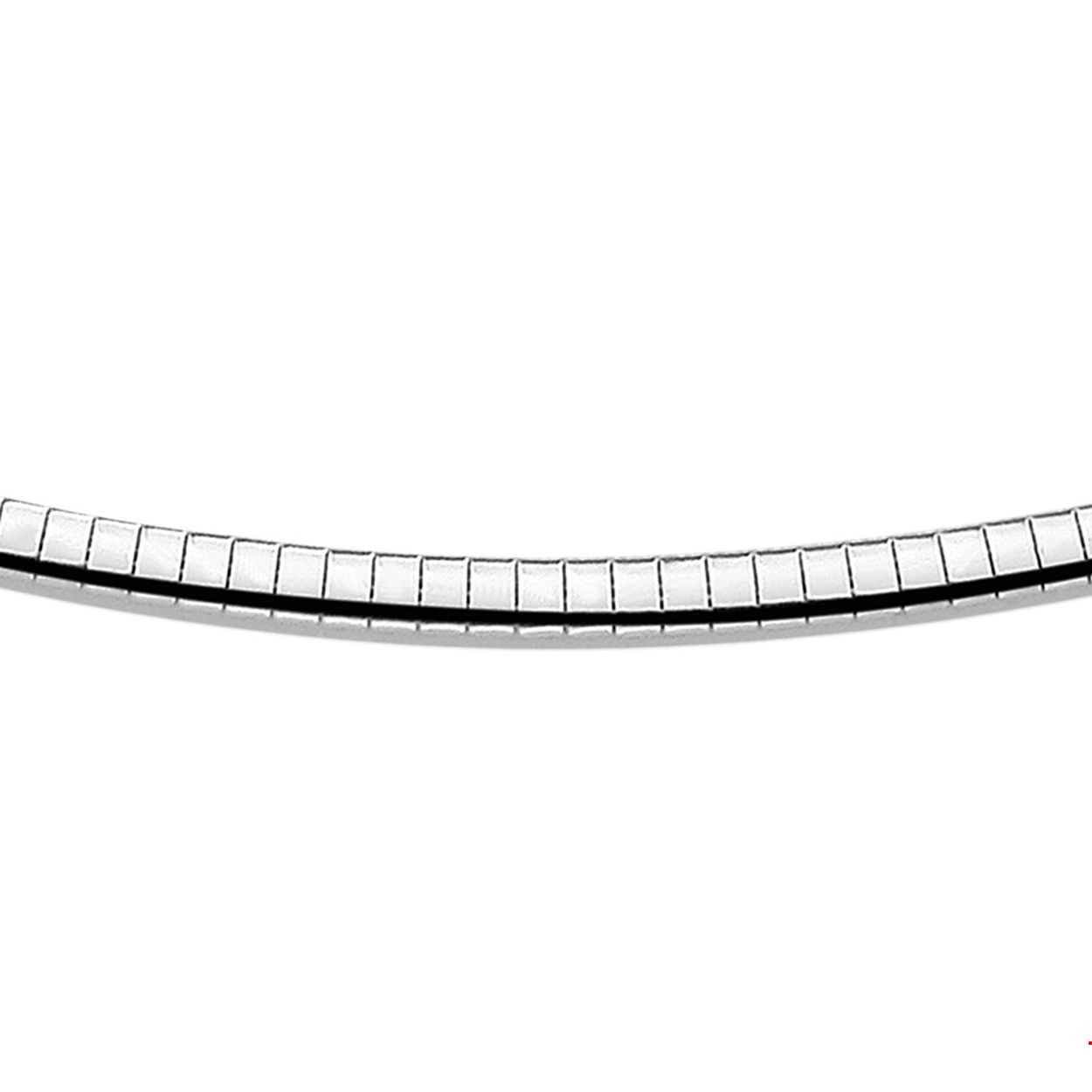 Beschrijving: Gerhodineerd zilveren omega collier. 
Uniekenummer serie: 29553
Verpakt per: 1
Doelgroep: dames
Breedte: 4 mm
Langste lengte: 45 mm