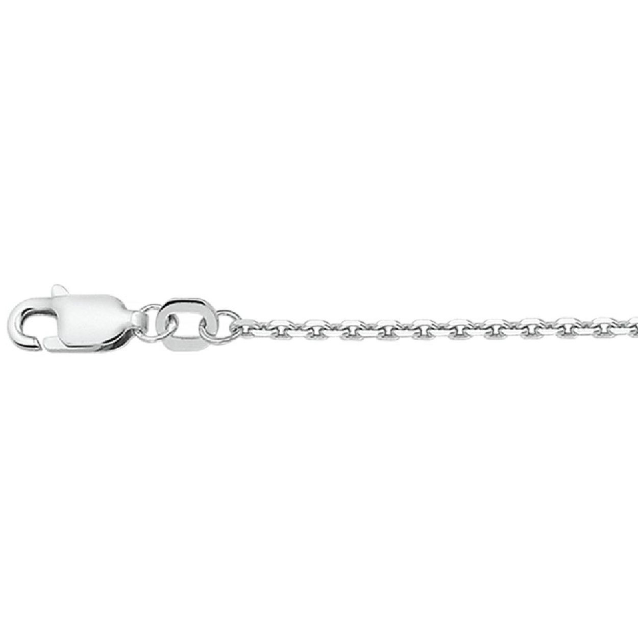 Gerhodineerd zilveren collier met anker schakel. De lengte van het collier is 42cm