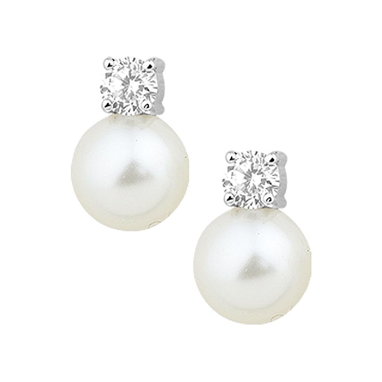 Deze oorknoppen zijn gemaakt van gerhodineerd zilver en ze zijn witkleurig. Het is een sieraad voor dames.