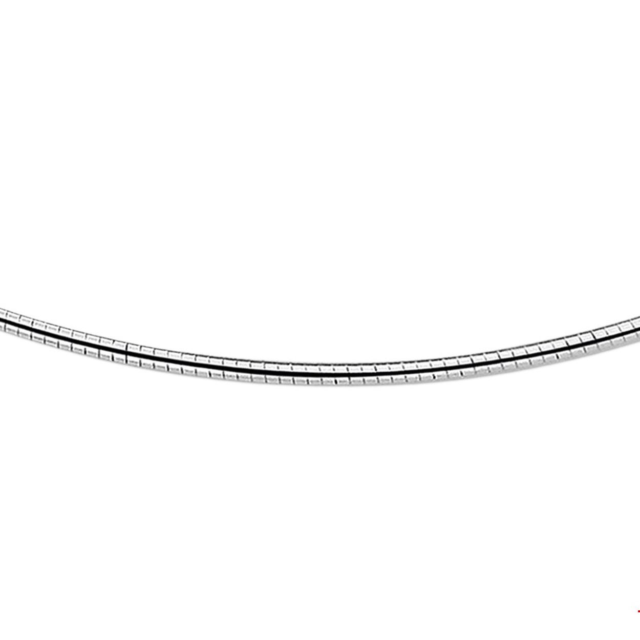 Beschrijving: Gerhodineerd zilveren omega collier. 
Doelgroep: dames
Breedte: 2 mm
Langste lengte: 45 cm
