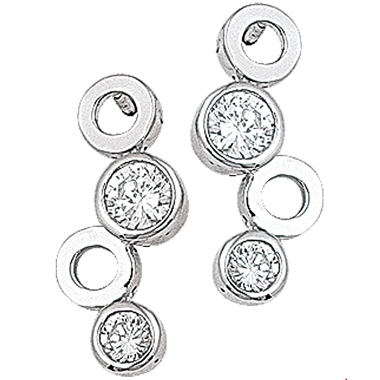 Gerhodineerd zilveren oorhangers met zirkonia.
Breedte: 9 mm
Hoogte: 18 mm
