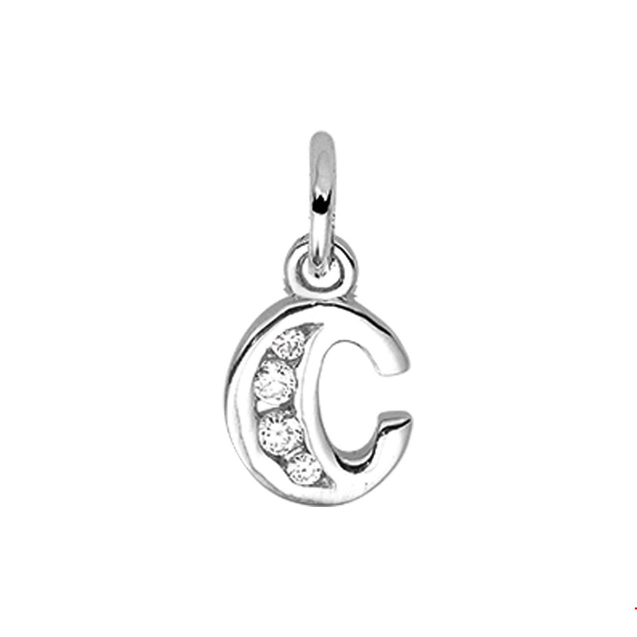 Beschrijving: Gerhodineerd zilveren hanger letter C met een hoogte van 10.5mm en een breedte van 7mm. Uitgevoerd met een schitterende rij van zirkonia.
Doelgroep: unisex
Zetting: alliance (rail zetting)