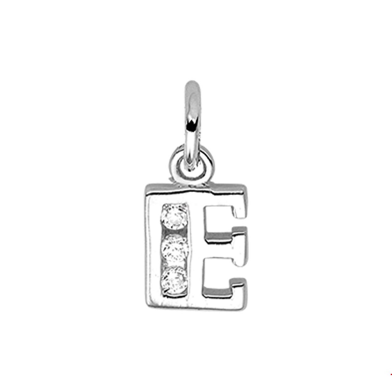 Beschrijving: Gerhodineerd zilveren hanger letter E met een hoogte van 10mm en een breedte van 6.5mm. Uitgevoerd met een schitterende rij van zirkonia.
Uniekenummer serie: 33598
Verpakt per: 1
Doelgroep: unisex
Zetting: alliance (rail zetting)