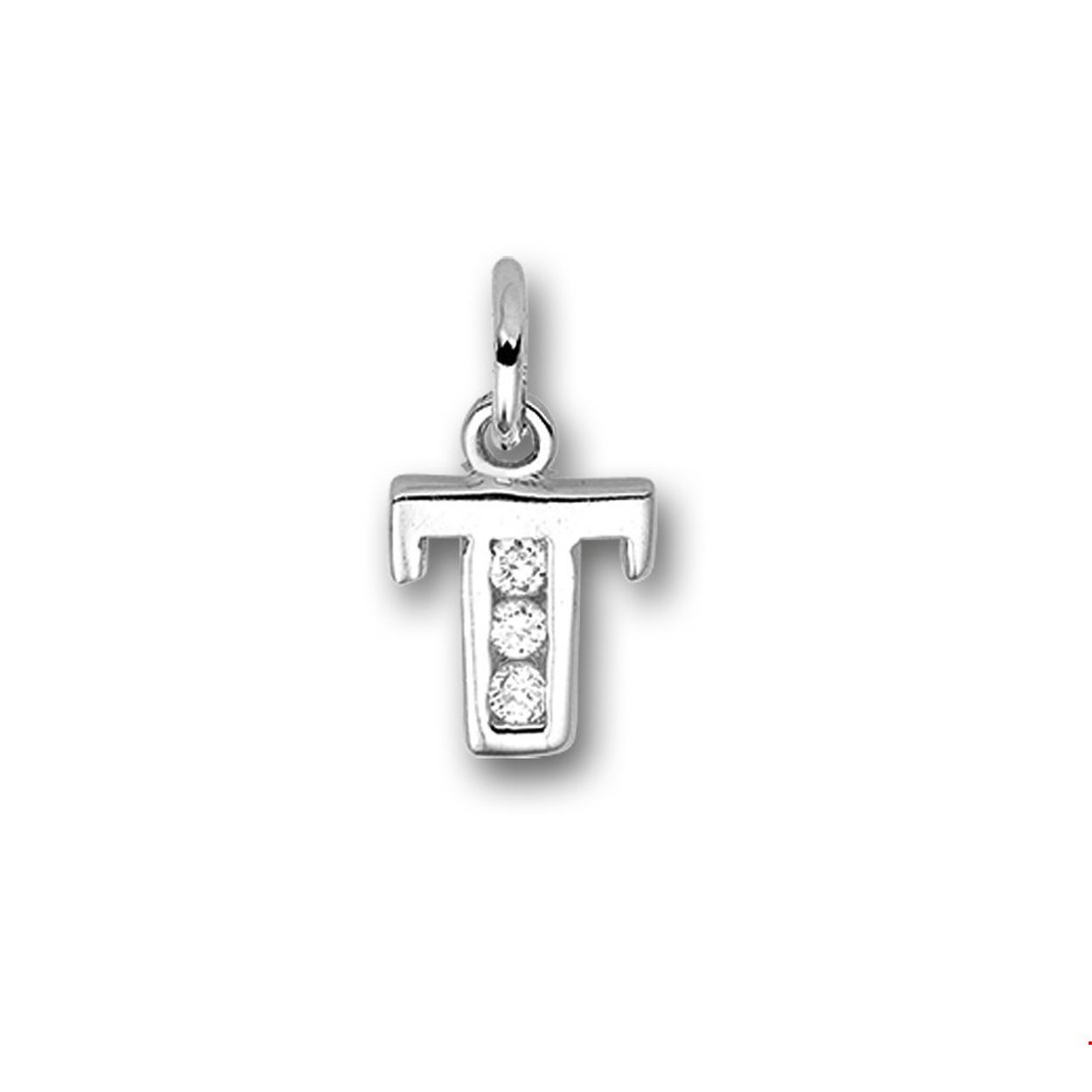 Beschrijving: Gerhodineerd zilveren hanger letter T met een hoogte van 10.5mm en een breedte van 7.5mm. Uitgevoerd met een schitterende rij van zirkonia.
Uniekenummer serie: 33598
Verpakt per: 1
Doelgroep: unisex
Zetting: alliance (rail zetting)