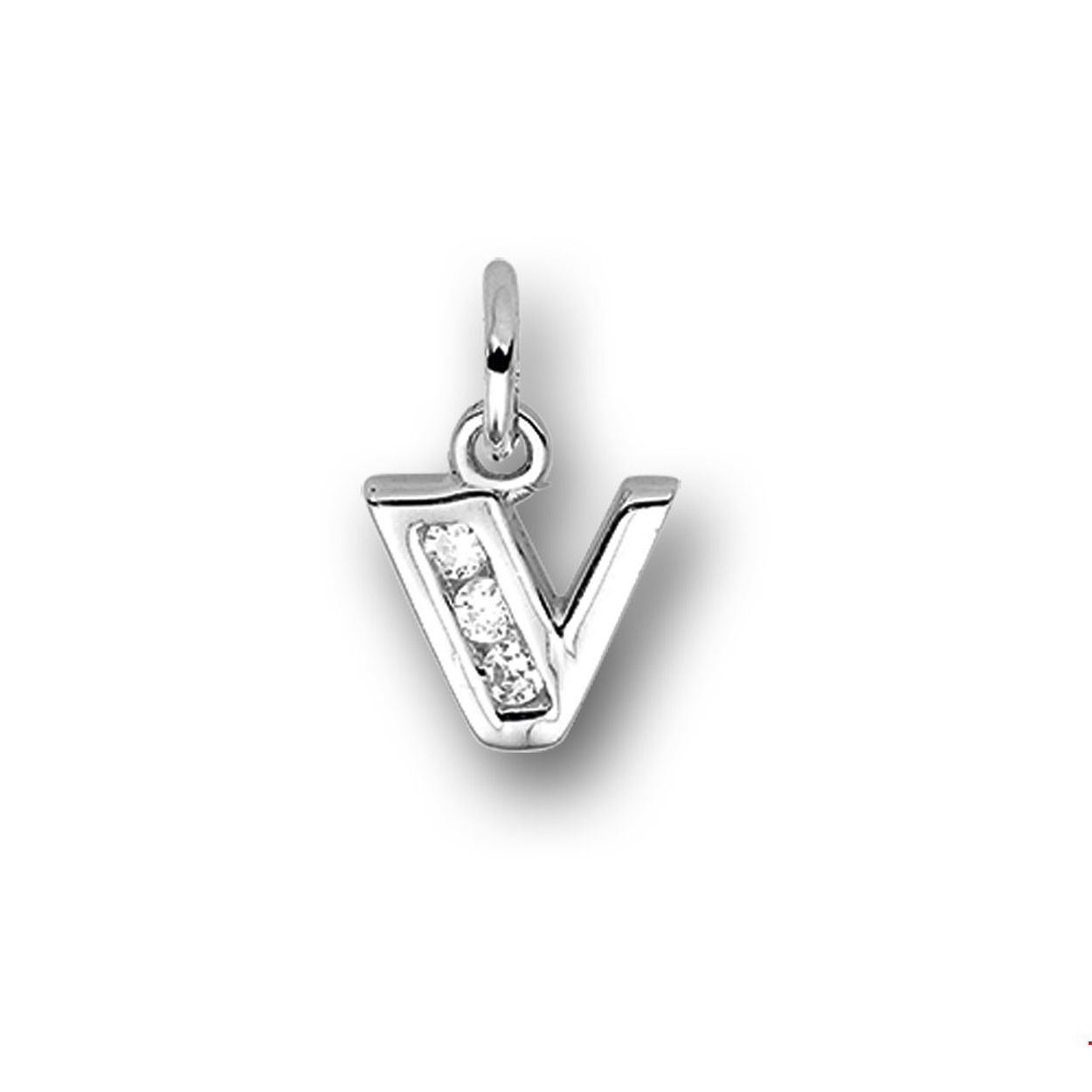 Beschrijving: Gerhodineerd zilveren hanger letter V met een hoogte van 9.5mm en een breedte van 8mm. Uitgevoerd met een schitterende rij van zirkonia.
Uniekenummer serie: 33598
Verpakt per: 1
Doelgroep: unisex
Zetting: alliance (rail zetting)