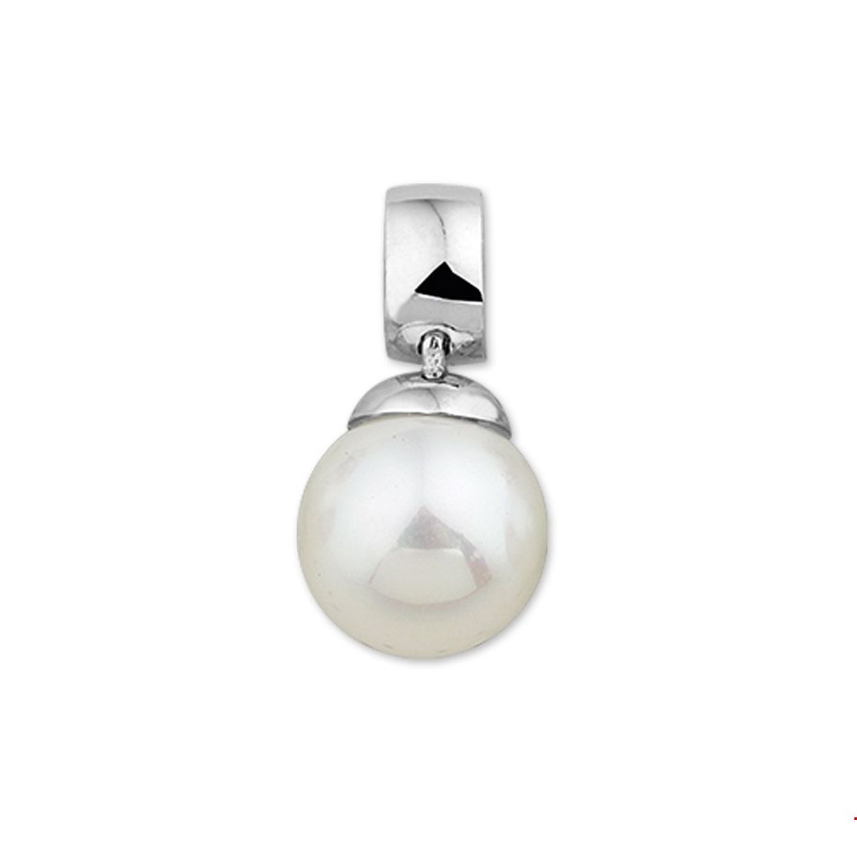 Beschrijving: Gerhodineerd zilveren hanger met imitatieparel. 
Verpakt per: 1
Doelgroep: dames
Breedte: 10 mm