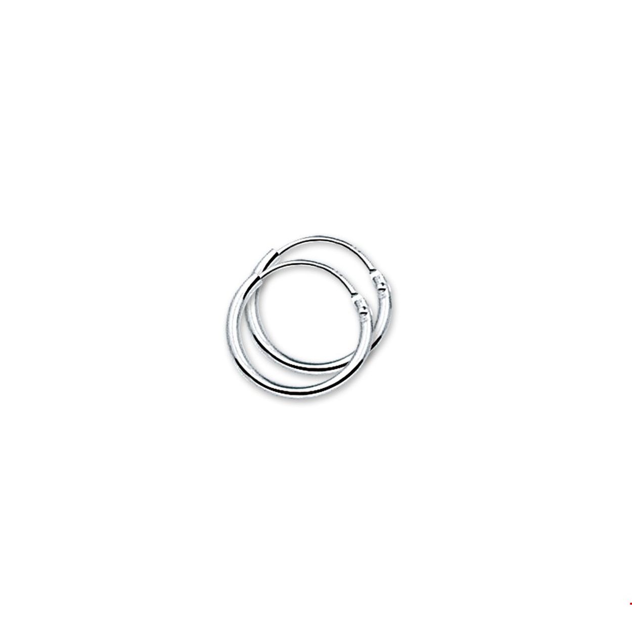 Zilver oorringen ronde buis 13x1,3mm 