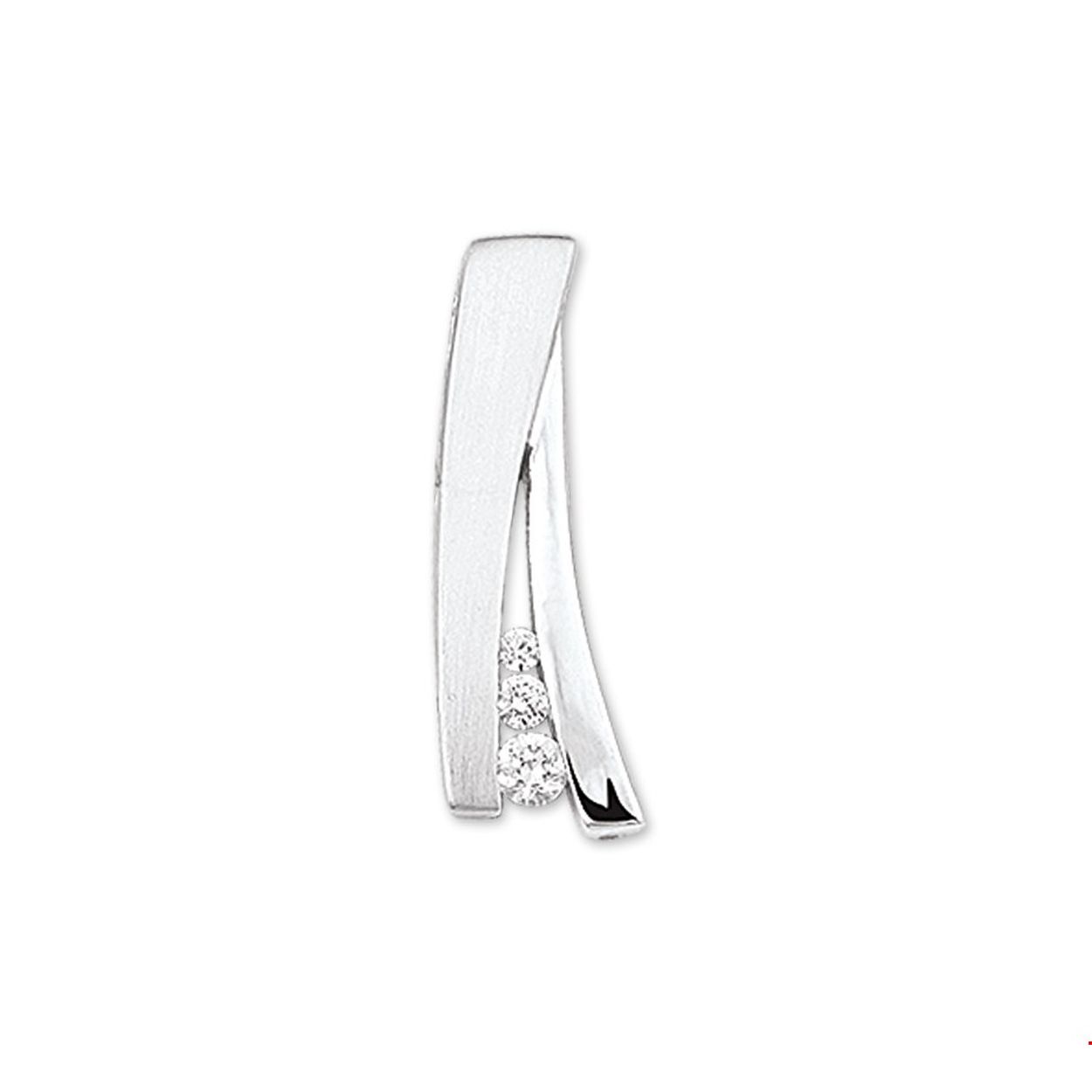 Beschrijving: Gerhodineerd zilveren hanger met zirkonia en een poli/matte afwerking. 
Verpakt per: 1
Doelgroep: dames
Breedte: 8 mm
Hoogte: 25 mm
Zetting: entourage (rail zetting)
