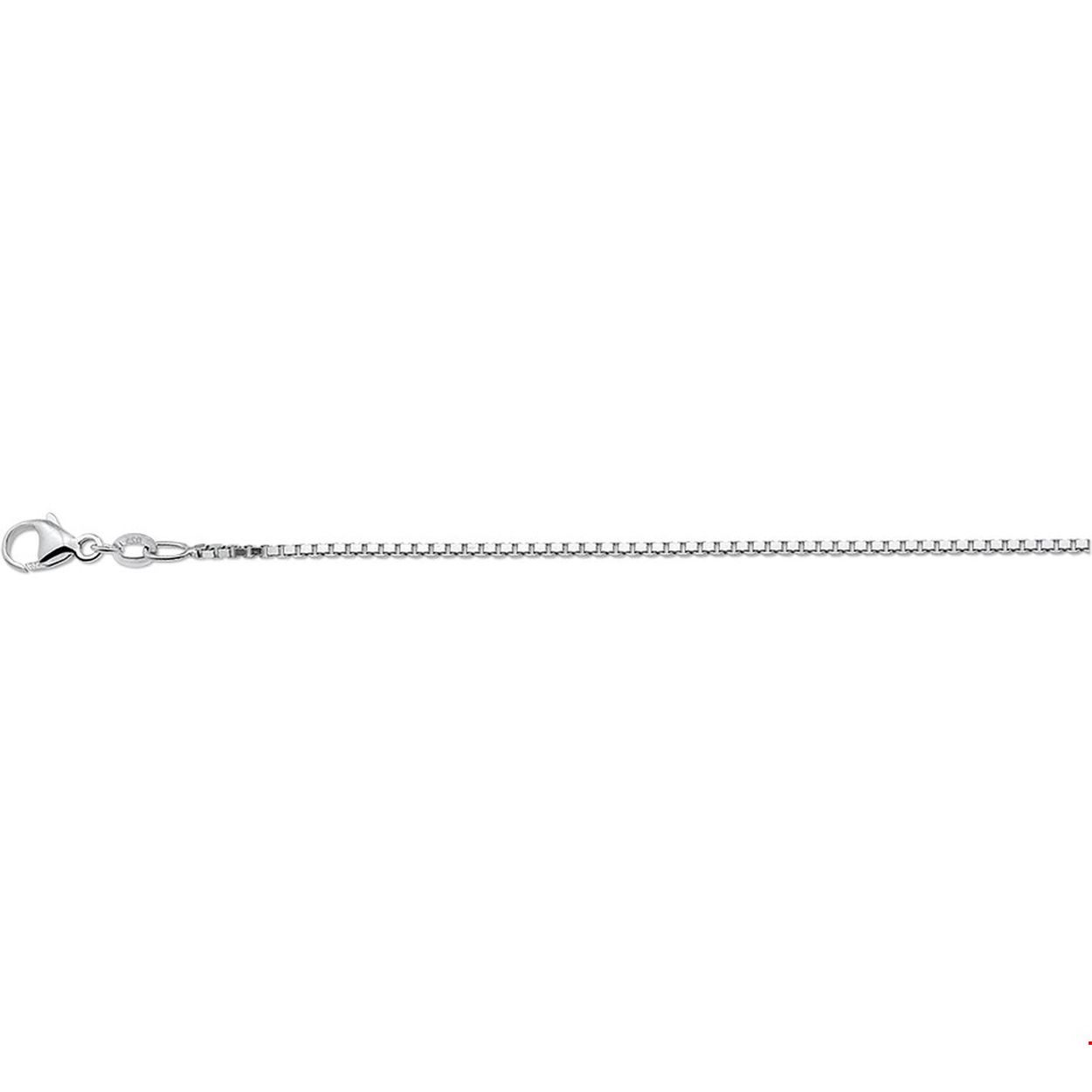 Gerhodineerd zilveren collier met venetiaanse schakel. De schakelbreedte is 1.3mm.