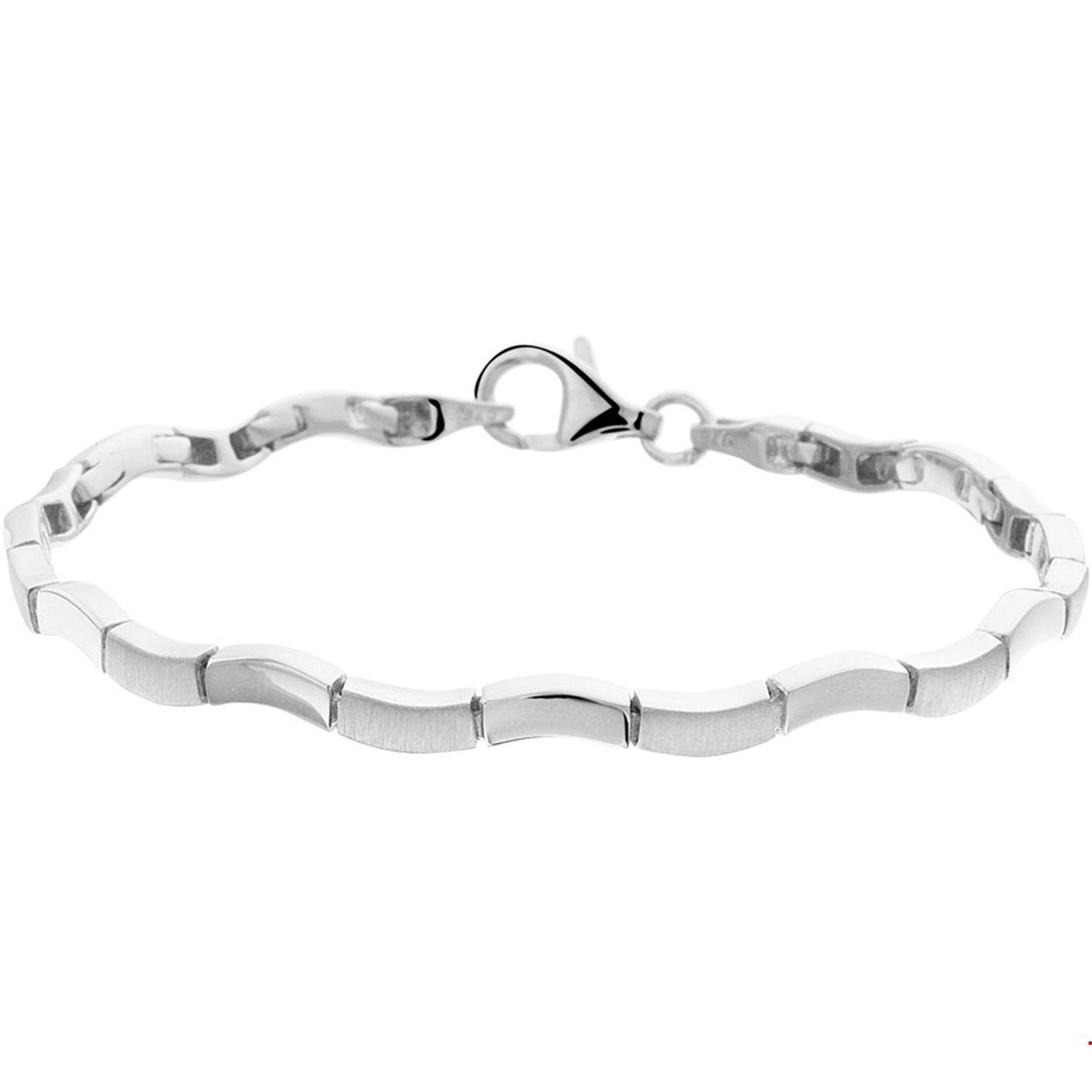 Beschrijving: Gerhodineerd zilveren armband met een poli/matte afwerking.
Verpakt per: 1
Doelgroep: dames
Breedte: 4.2 mm
Langste lengte: 19 mm