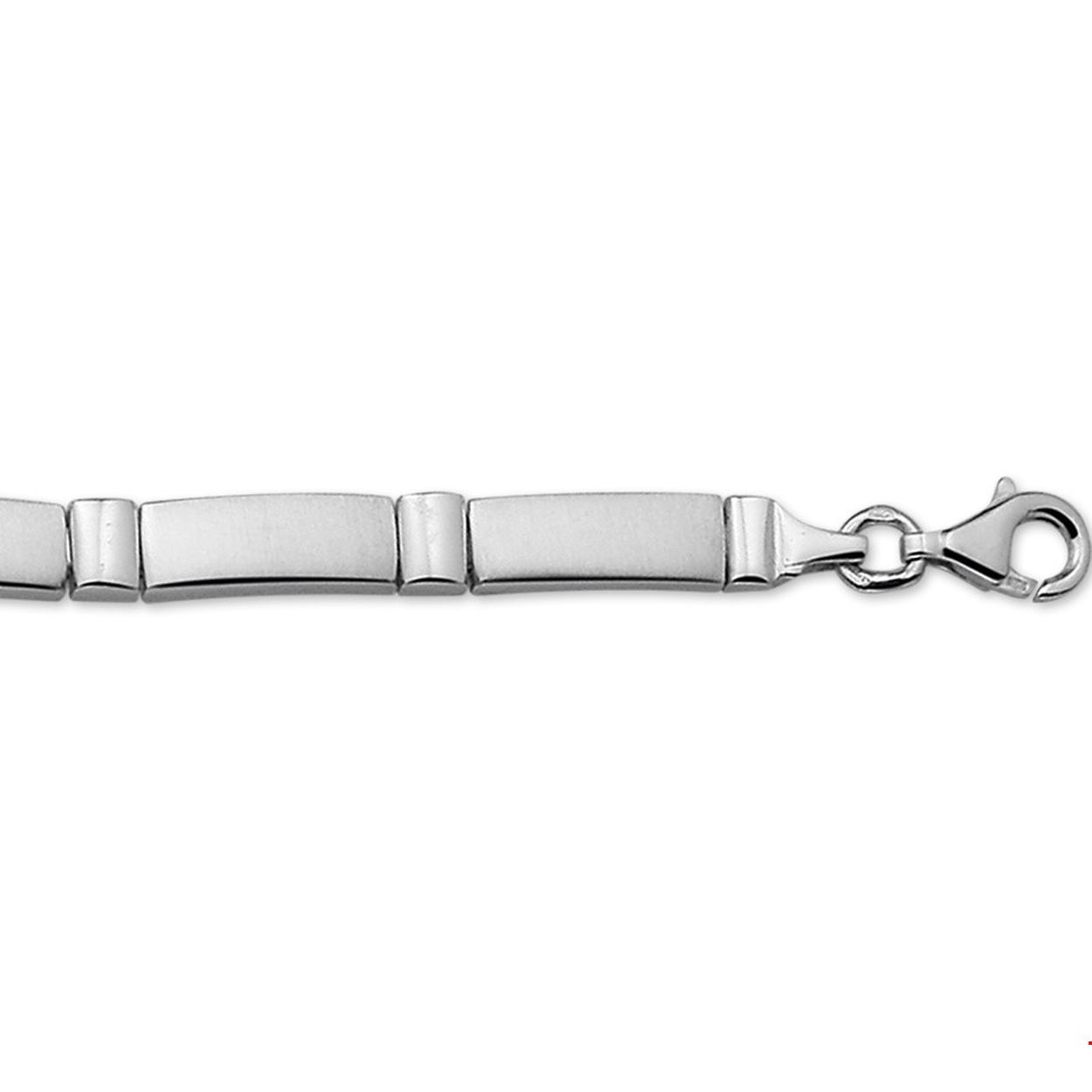 Gerhodineerd zilveren armband met een poli/matte afwerking. 
Uniekenummer serie: 27229
Doelgroep: dames
Breedte: 5.3 mm
Langste lengte: 19 mm