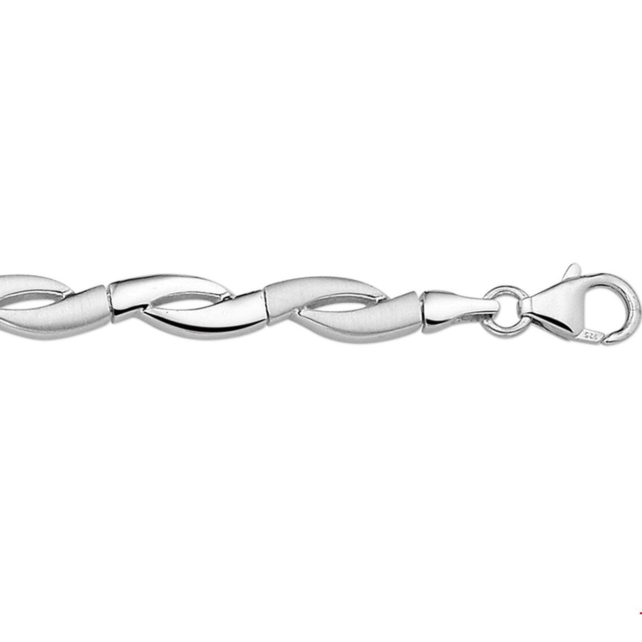 Zilver gerhodineerde armband