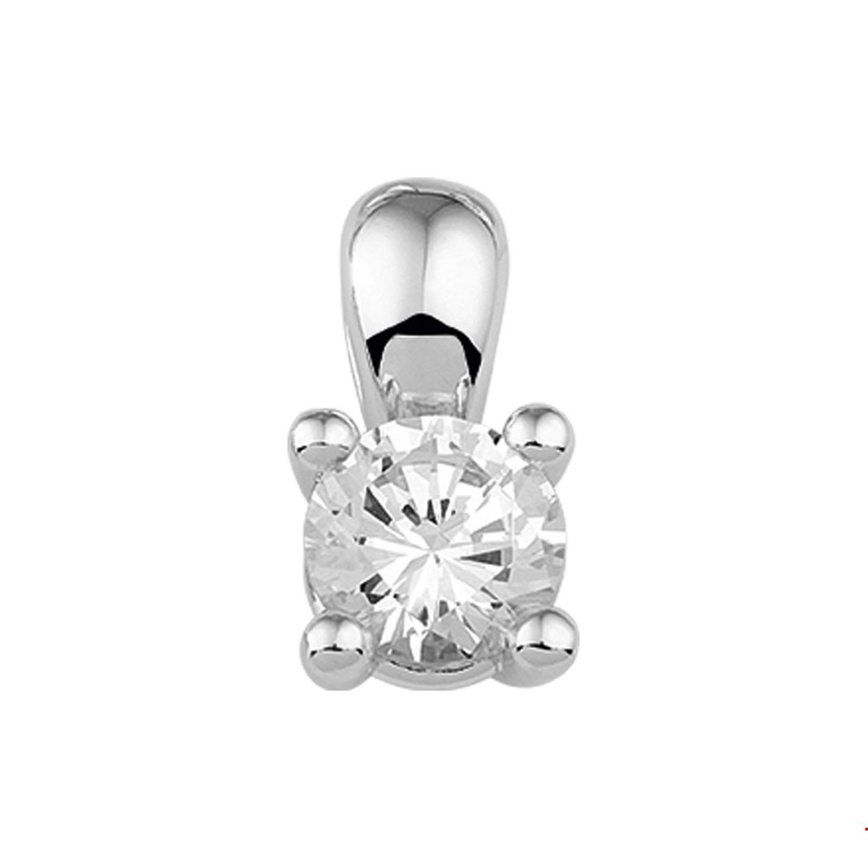 Beschrijving: Gerhodineerd zilveren hanger met zirkonia. De hanger heeft een vast hangoog.
Verpakt per: 1
Doelgroep: dames
Breedte: 10 mm
Hoogte: 19 mm
Zetting: solitaire (chatonzetting)