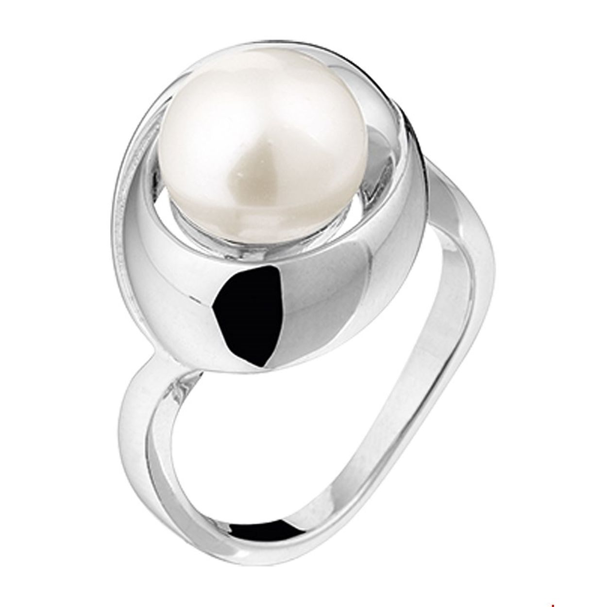 Gerhodineerd zilveren ring met zoetwaterparel. 
Doelgroep: dames
Ringmaat: 17.25 mm (54)
Breedte: 16.5 mm