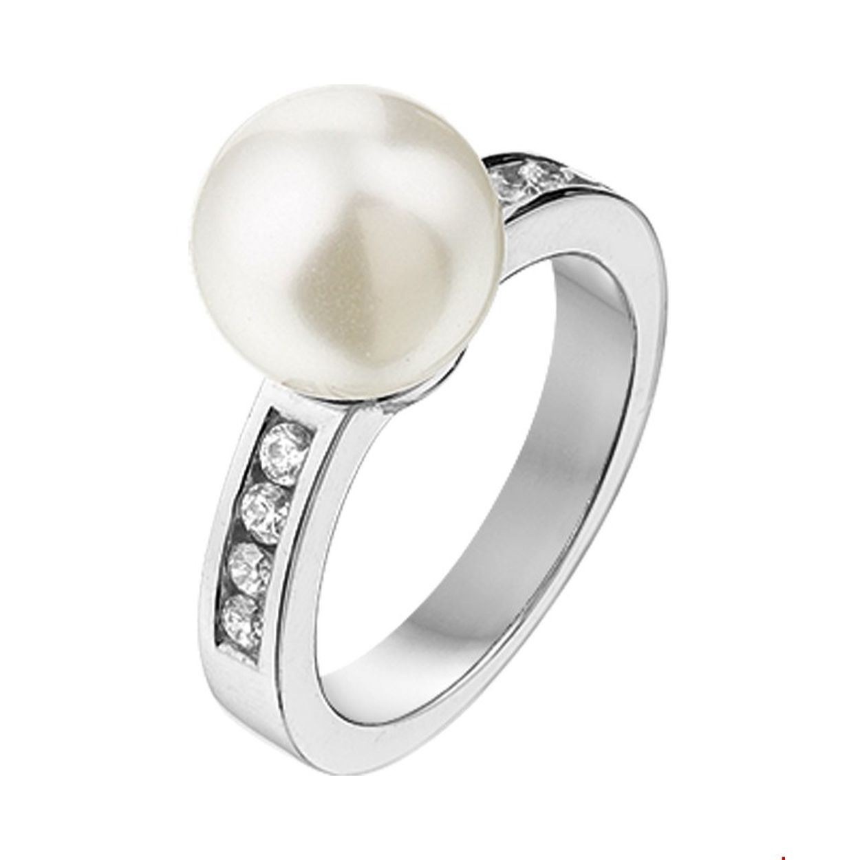 Beschrijving: Stijliconen als Audrey Hepburn en Coco Chanel bewezen het ons al: een little black dress en tijdloze parels horen in de garderobe van iedere vrouw! Details: Gerhodineerd zilveren ring met imitatieparel en zirkonia. De ring is onderdeel van een set. 
Uniekenummer serie: 28049
Verpakt per: 1
Doelgroep: dames
Ringmaat: 17.50 mm (55)