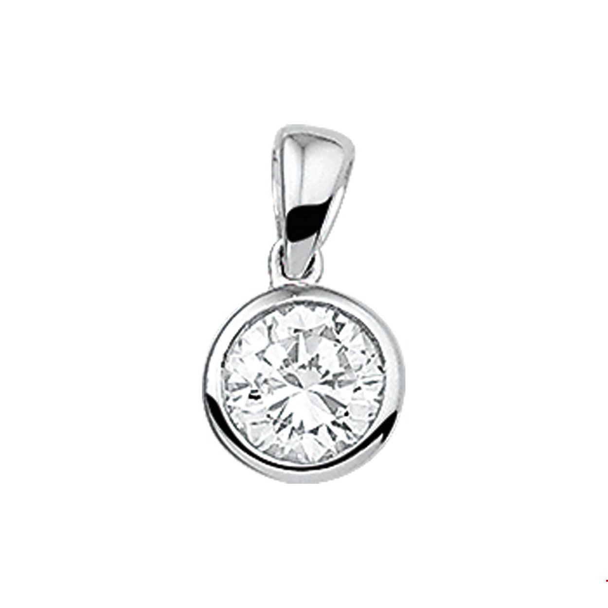 Zilver gerhodineerde hanger | 925 zilver | zirkonia