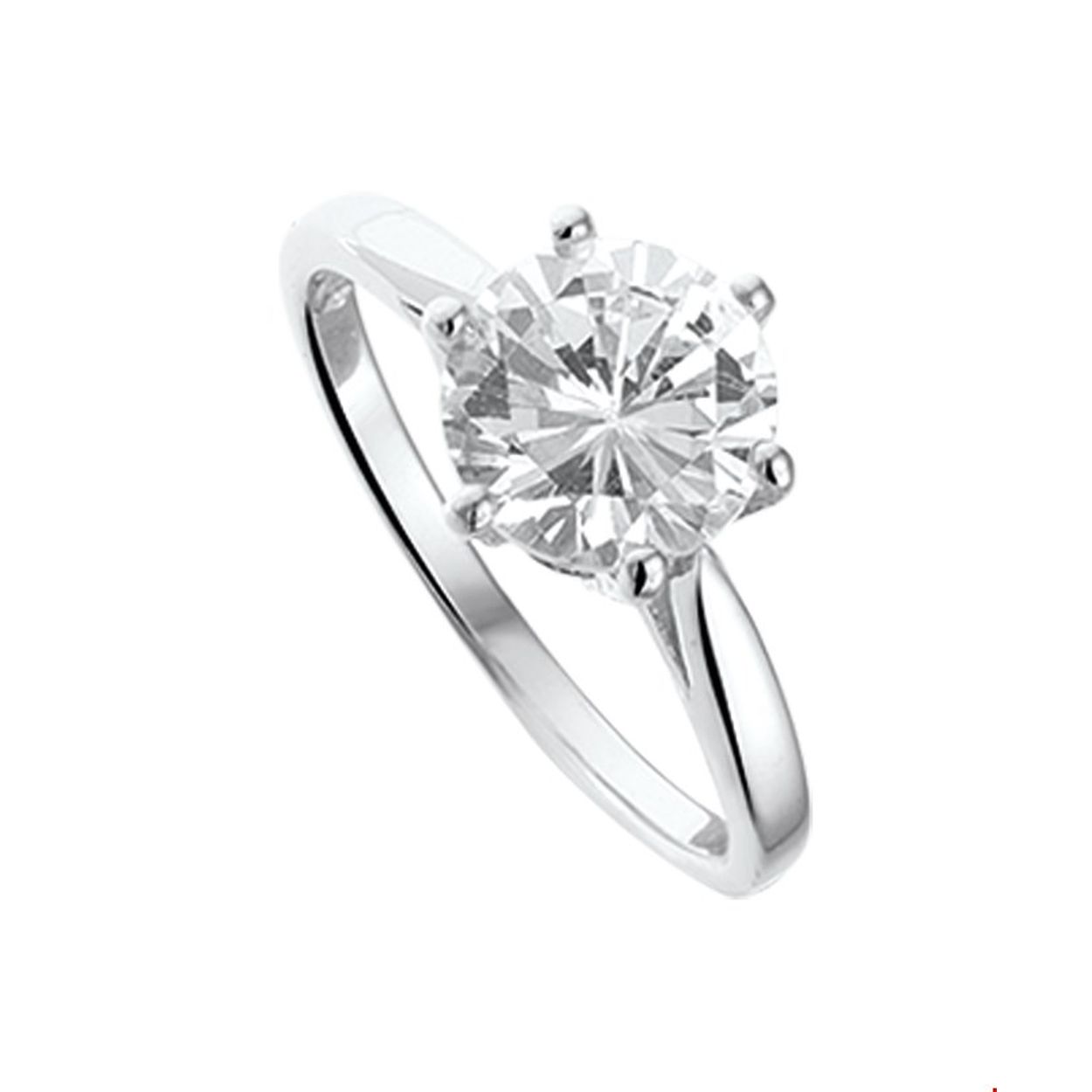 Gerhodineerd zilveren ring met zirkonia. 
Uniekenummer serie: 28021
Ringmaat: 16.50 mm (52)
Zetting: solitaire (chatonzetting)