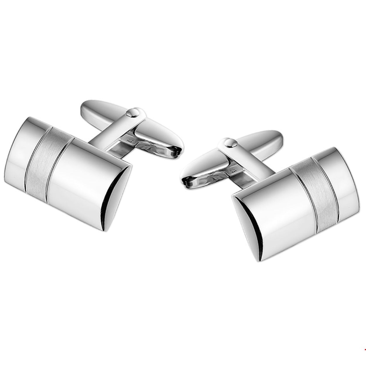 Beschrijving: Gerhodineerd zilveren manchetknopen met een poli/matte afwerking. 
Verpakt per: 1
Doelgroep: heren
Breedte: 19 mm
Hoogte: 11 mm