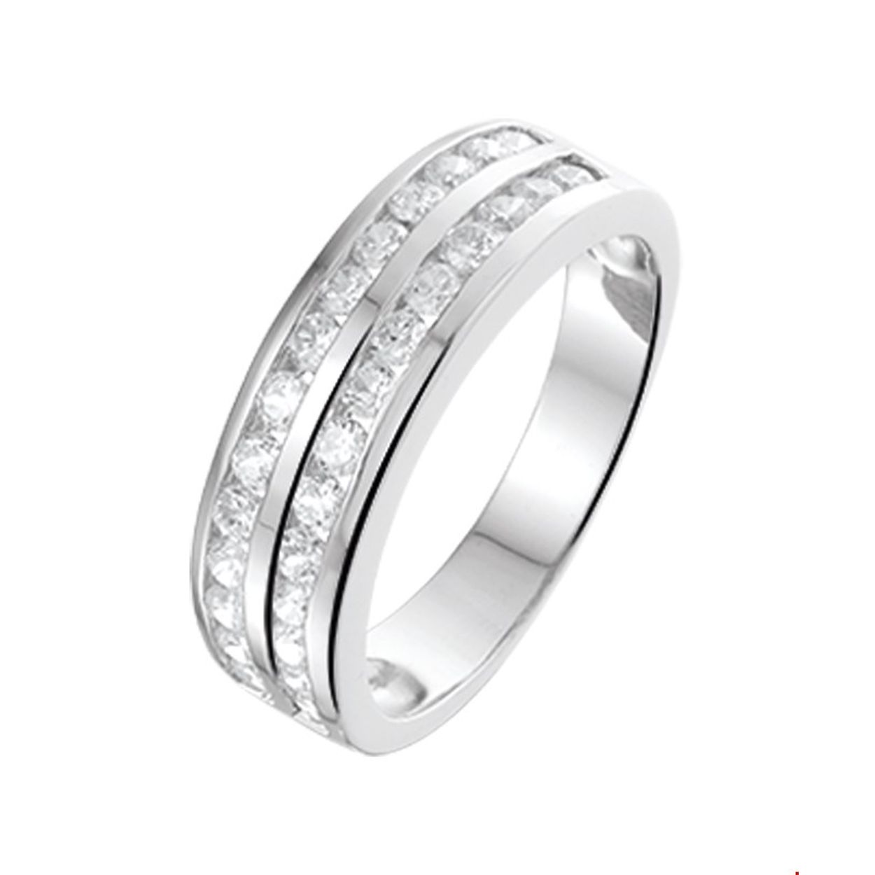 Gerhodineerd 925 zilveren ring uitgevoerd met een schitterende zirkonia rij.
Doelgroep: dames
Ringmaat: 15.50 mm (49)
Breedte: 6 mm
Zetting: alliance (rail zetting)