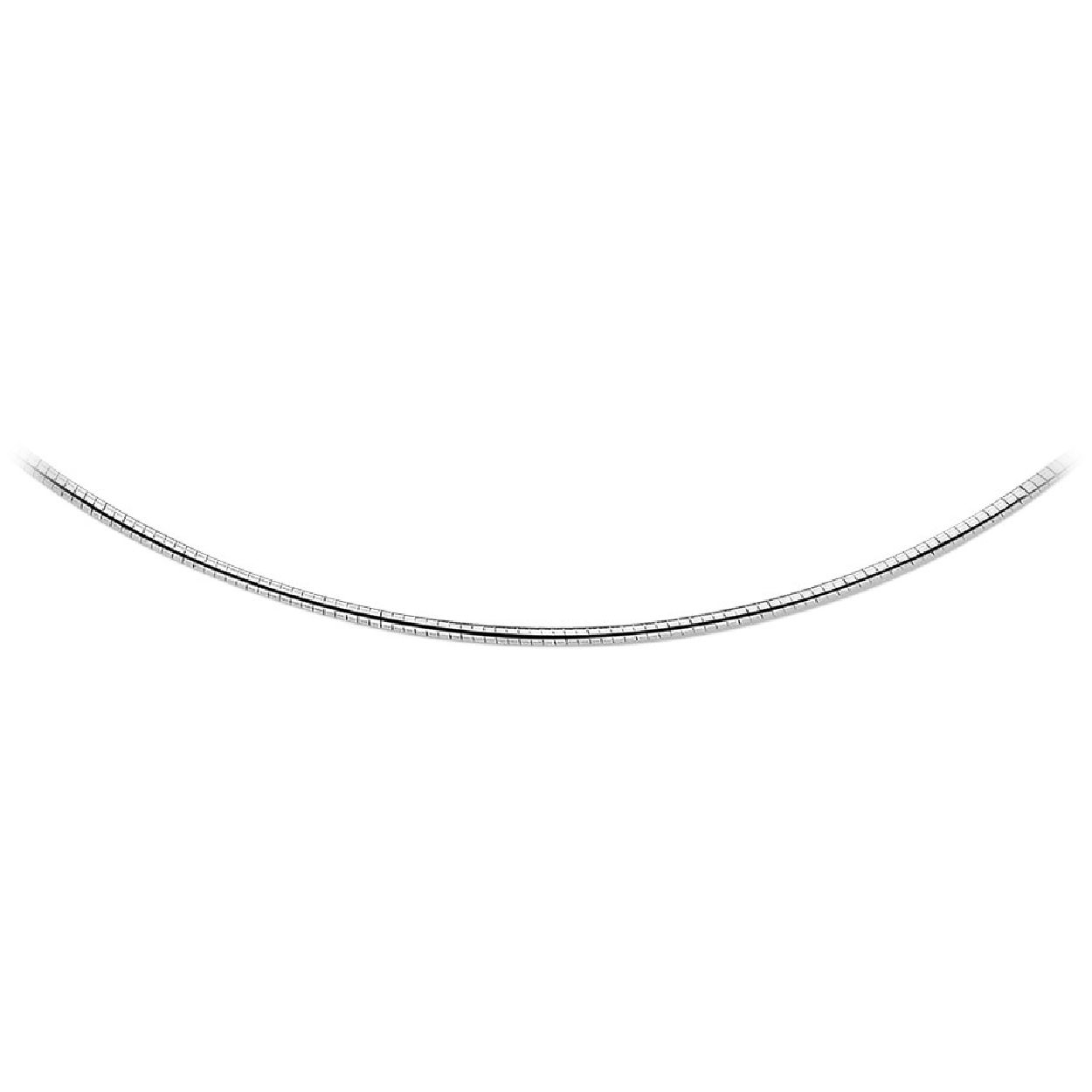 Gerhodineerd zilveren omega collier. 
Doelgroep: dames
Breedte: 1.75 mm
Lengte: 42 cm