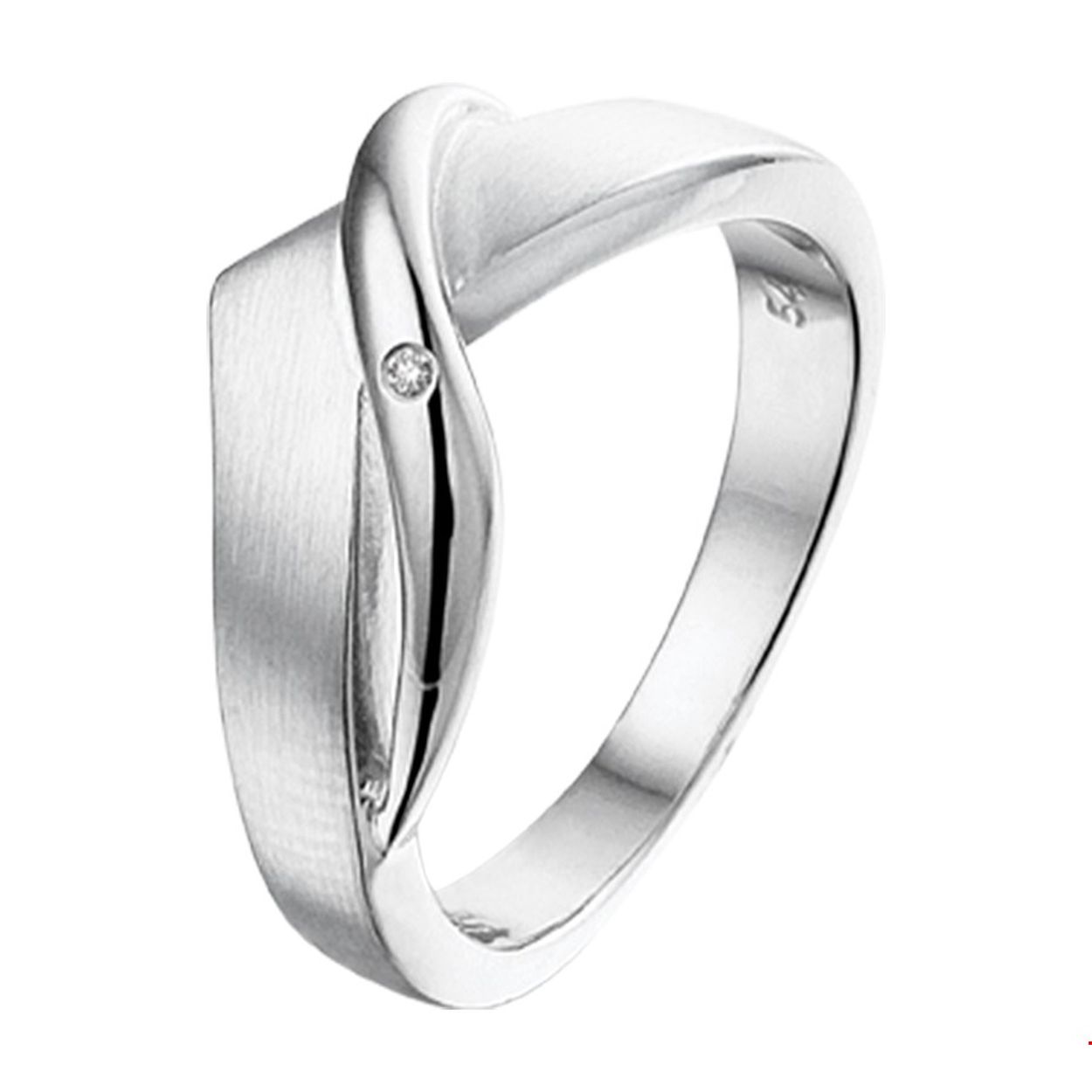 Zilver gerhodineerde ring