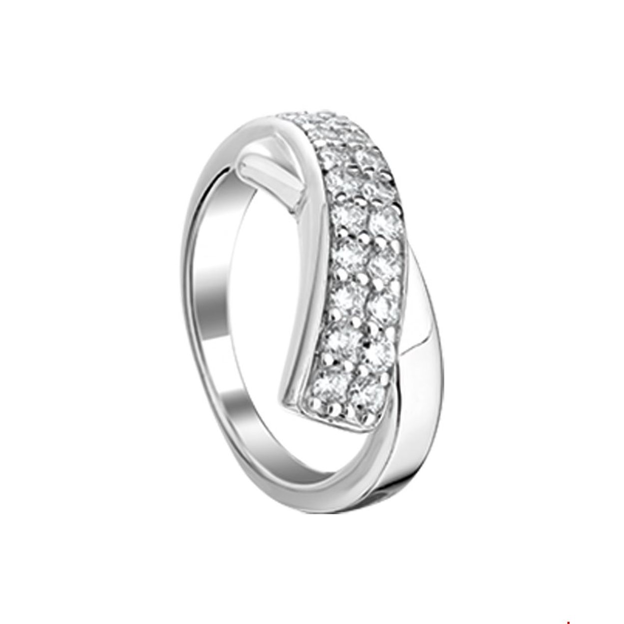 Zilver gerhodineerde ring
