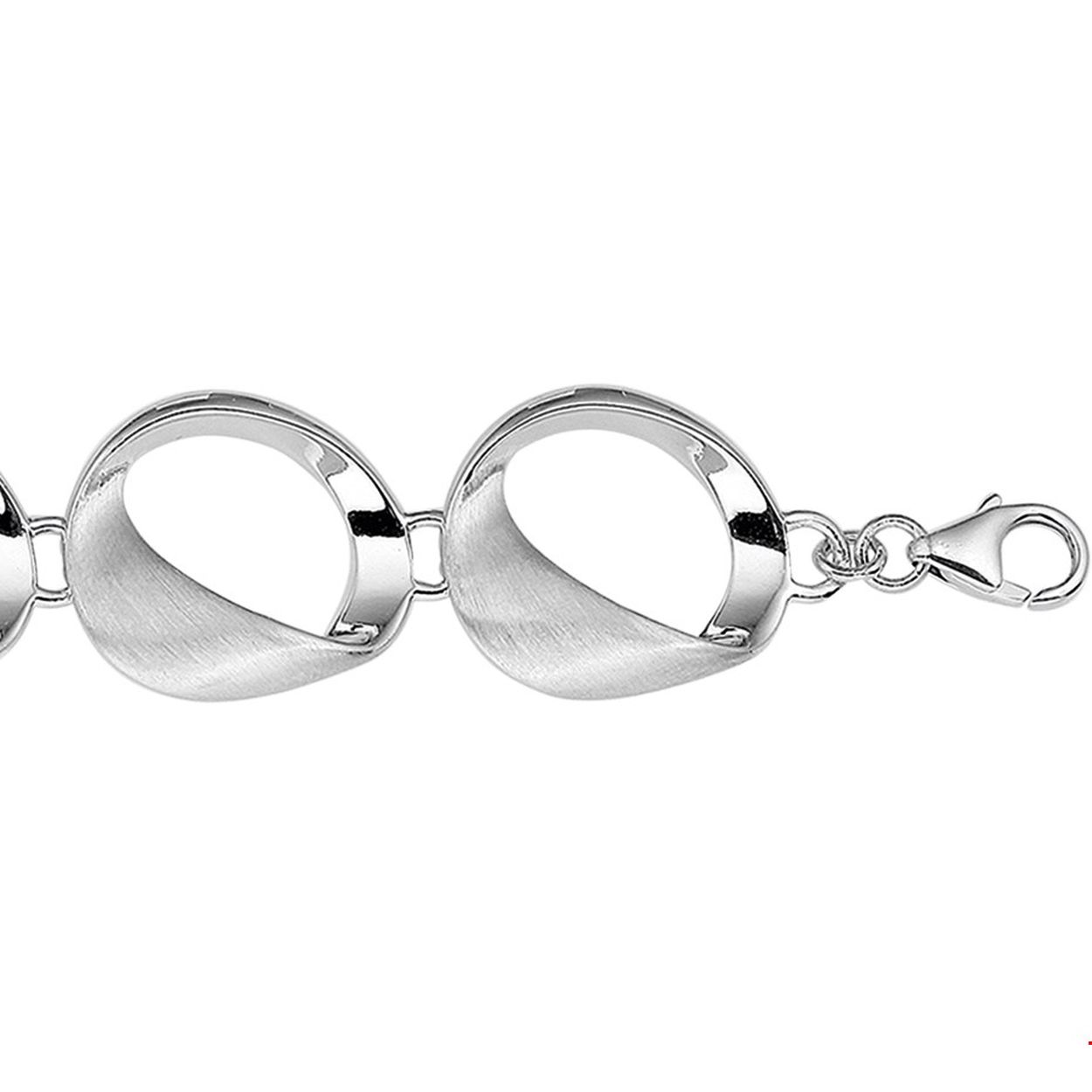 Beschrijving: Gerhodineerd zilveren collier met een poli/matte afwerking. 
Verpakt per: 1
Doelgroep: dames
Breedte: 17.5 mm
Langste lengte: 20 mm