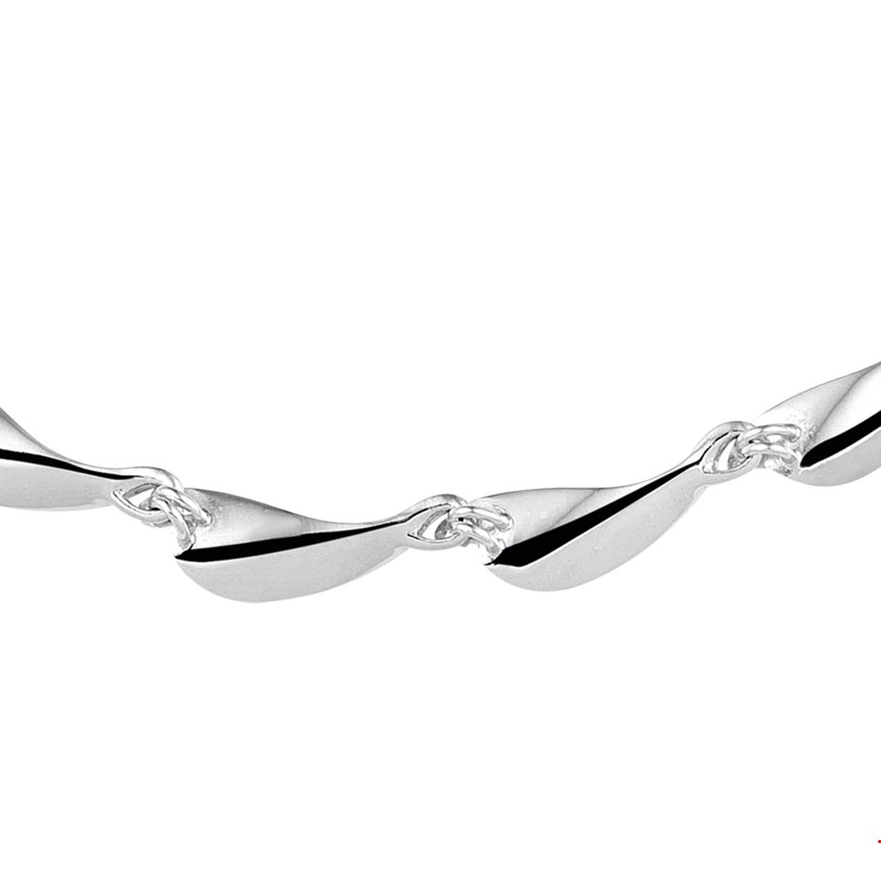 Gerhodineerd zilveren collier met een poli/matte afwerking. 

Doelgroep: dames
Breedte: 9.5 mm
Langste lengte: 42 mm
